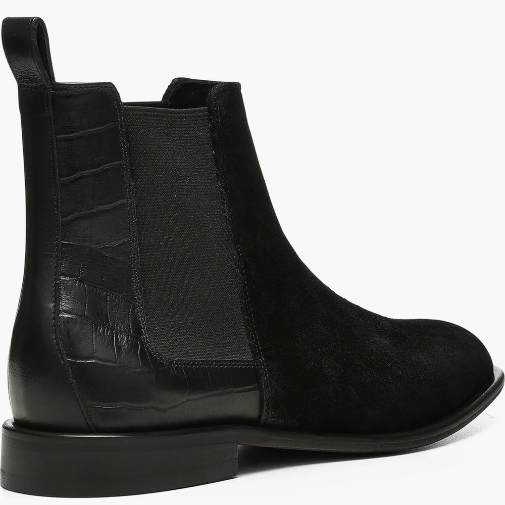DONALD PLINER Calf Suede Chelsea Boot In black